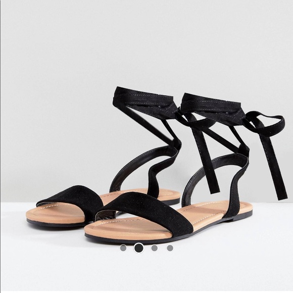 tie leg flat sandals